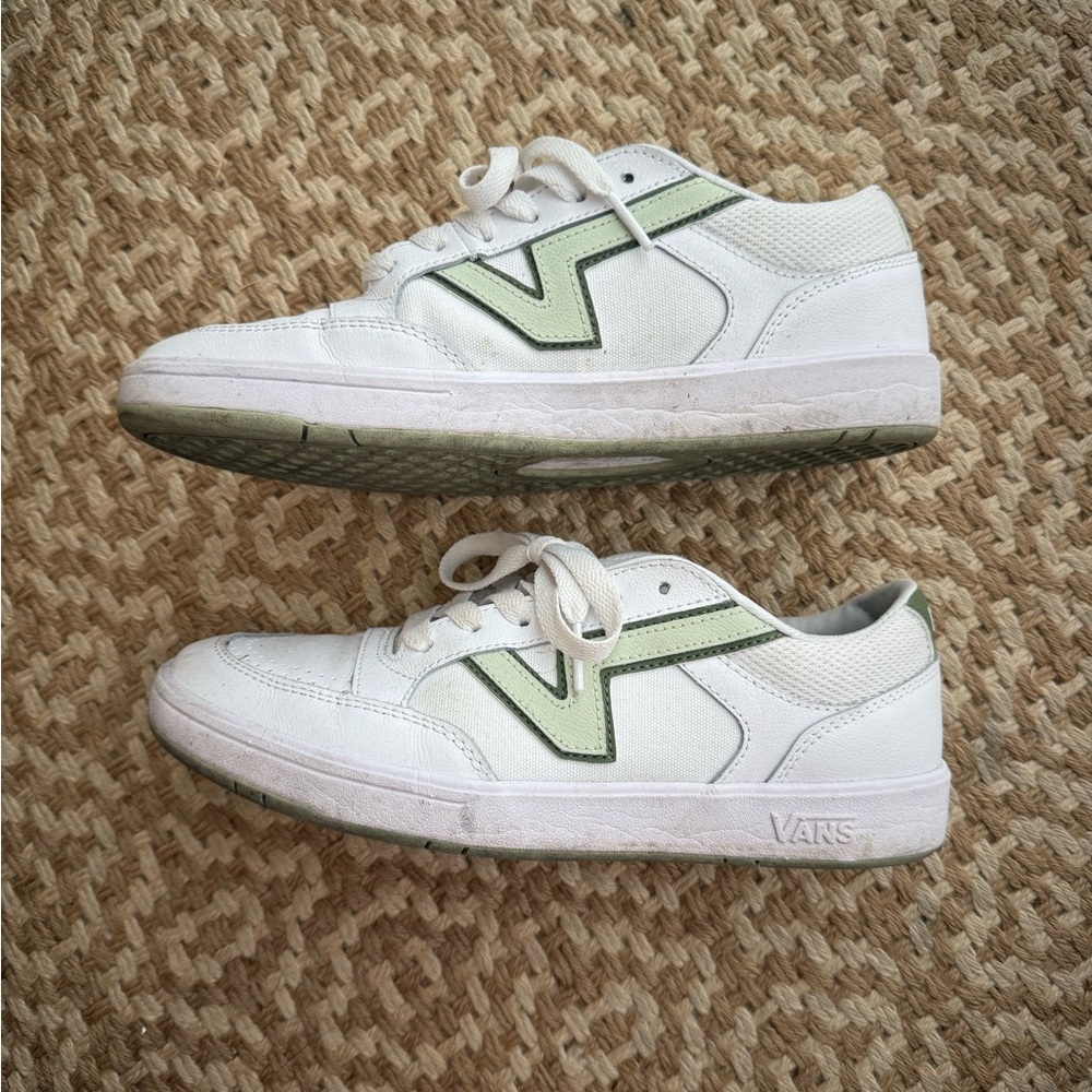 Vans Classic White with Olive Accents Sneakers